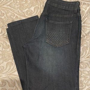 Chico’s Platinum Denim Embellished Jeans